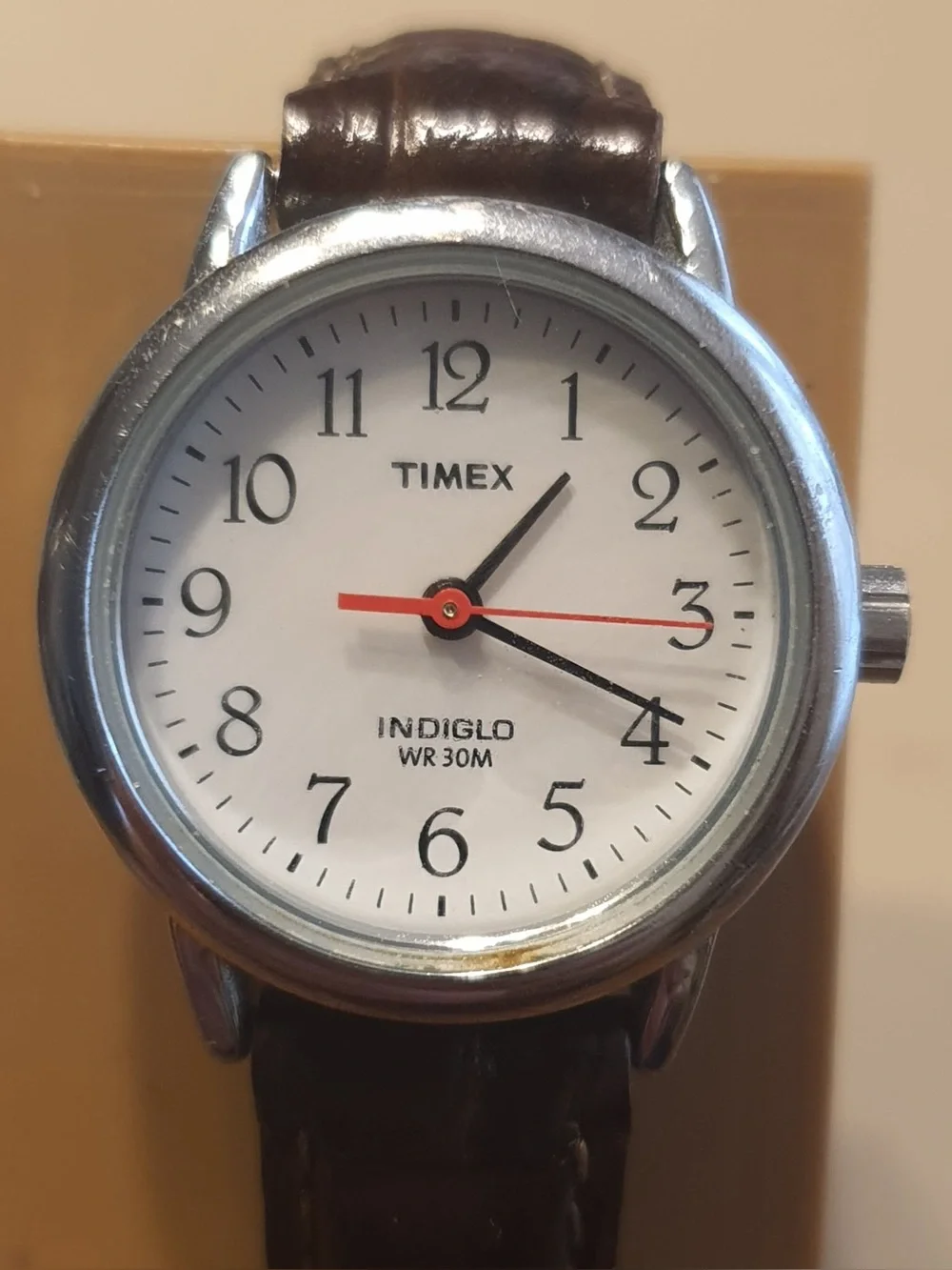 🦋10/$20🦋 Timex Indiglo Silver/White Leather Easy Reader Women's Watch